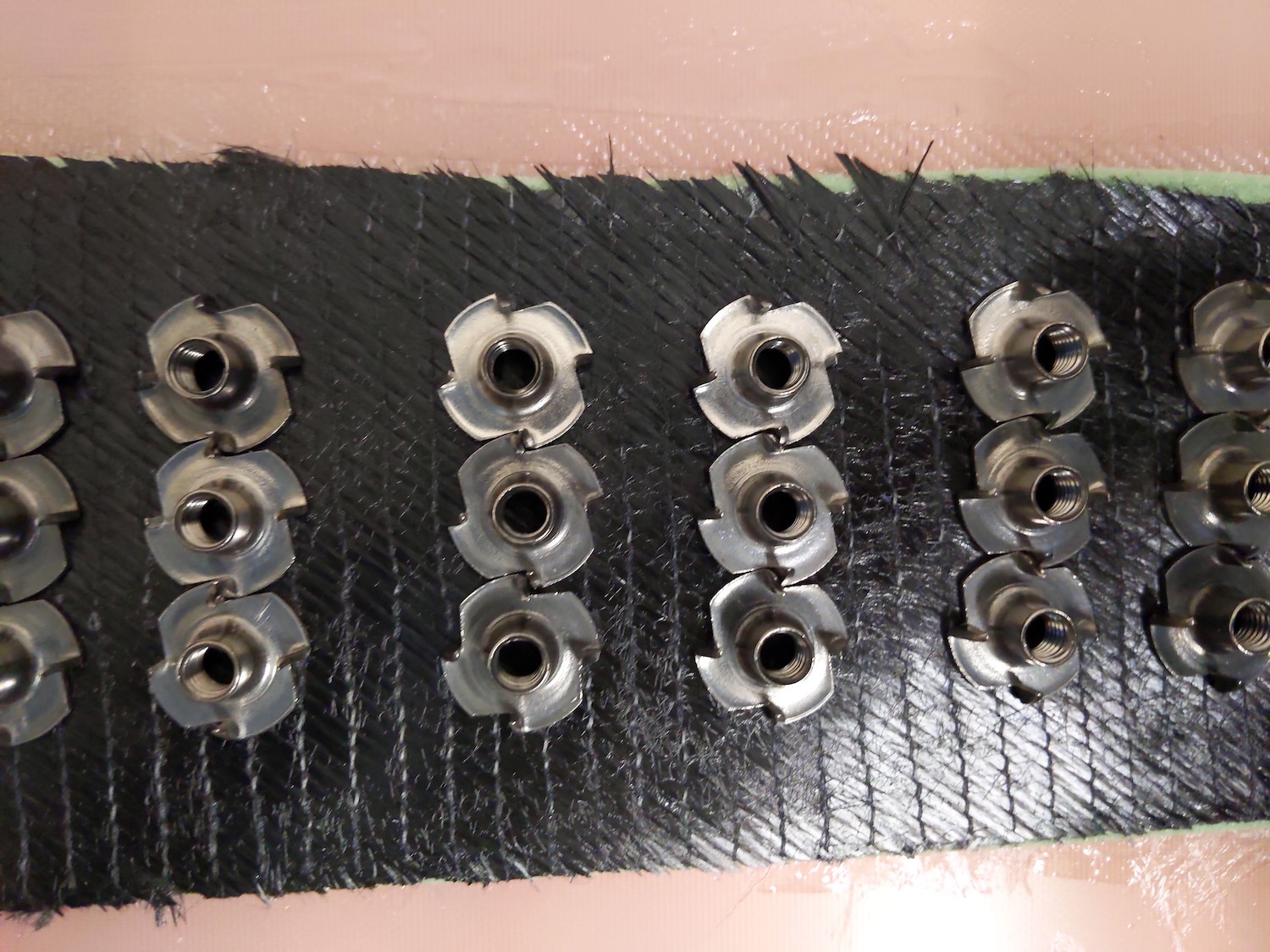6 stainless seel drive-in nuts glued to carbon 2/3
