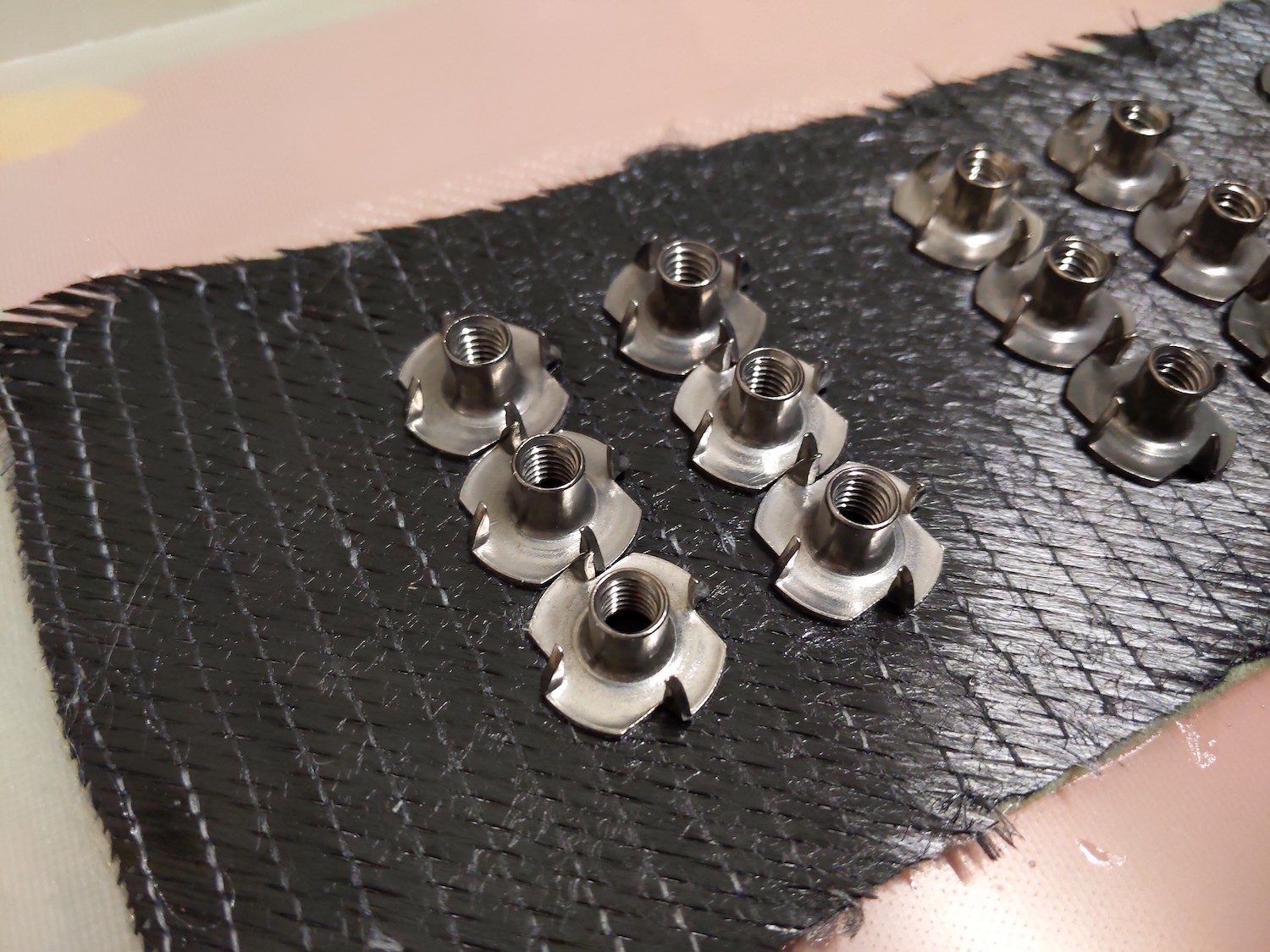 6 stainless seel drive-in nuts glued to carbon 3/3